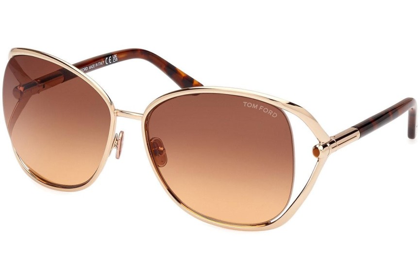 Okulary przeciwsłoneczne Tom Ford Marta FT1091 28F Okrągłe Złote