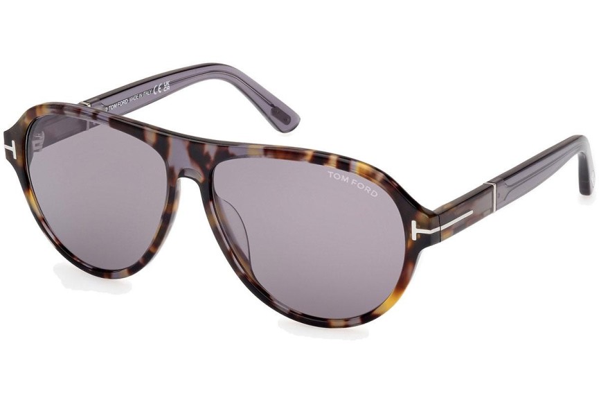 Okulary przeciwsłoneczne Tom Ford Quincy FT1080 55C Pilotki (Aviator) Havana