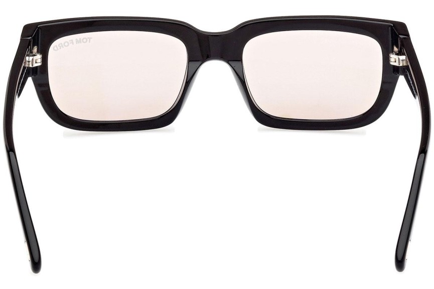 Okulary przeciwsłoneczne Tom Ford Ezra FT1075 01E Prostokątne Czarne