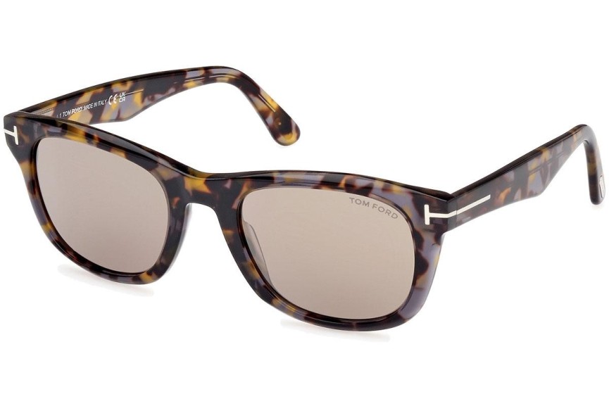 Okulary przeciwsłoneczne Tom Ford Kendel FT1076 55L Kwadratowe Havana