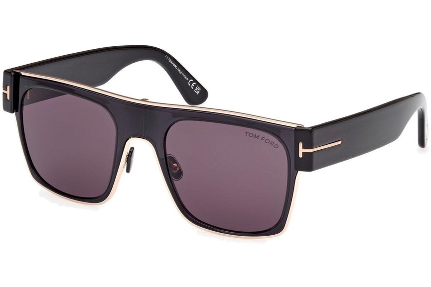 Okulary przeciwsłoneczne Tom Ford Edwin FT1073 01A Kwadratowe Czarne