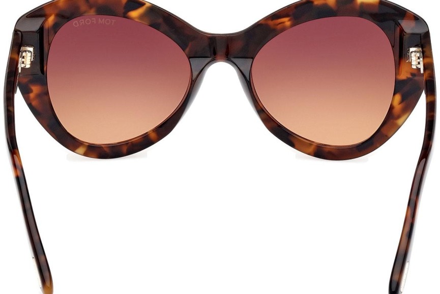 Okulary przeciwsłoneczne Tom Ford Guinevere FT1084 52F Kocie oczy Havana