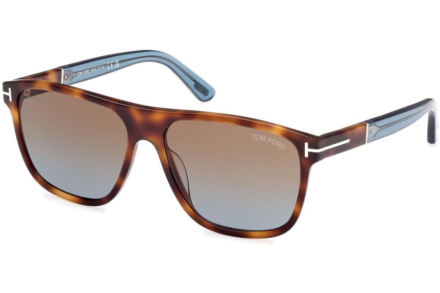 Okulary przeciwsłoneczne Tom Ford Frances FT1081 53F Kwadratowe Havana