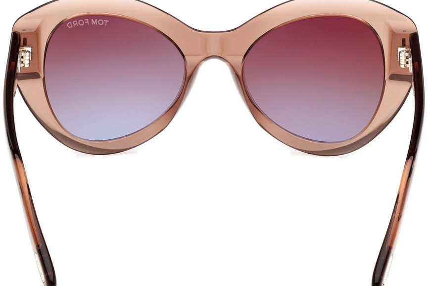 Okulary przeciwsłoneczne Tom Ford Guinevere FT1084 48F Kocie oczy Brązowe