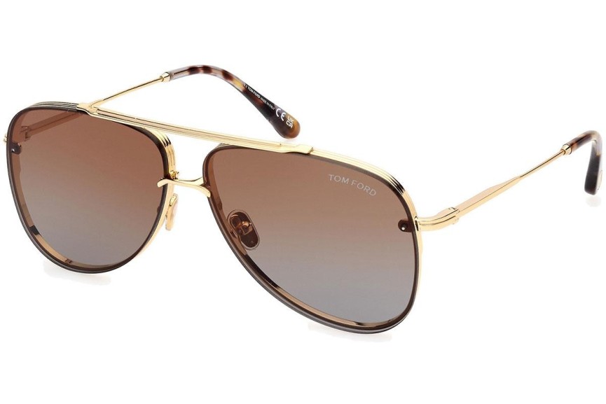 Okulary przeciwsłoneczne Tom Ford Leon FT1071 30F Pilotki (Aviator) Złote