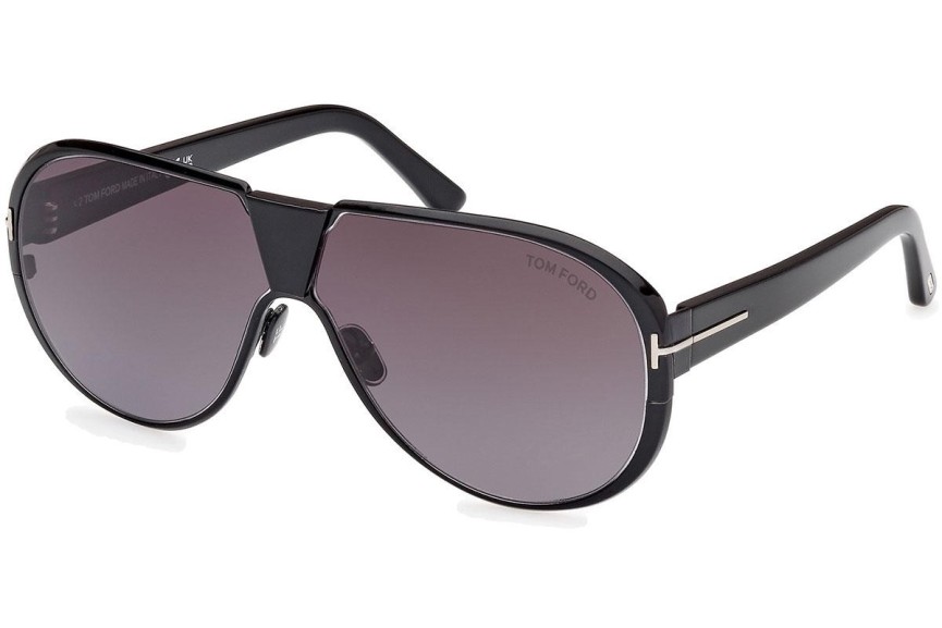 Okulary przeciwsłoneczne Tom Ford Vincenzo FT1072 01B Pilotki (Aviator) Czarne