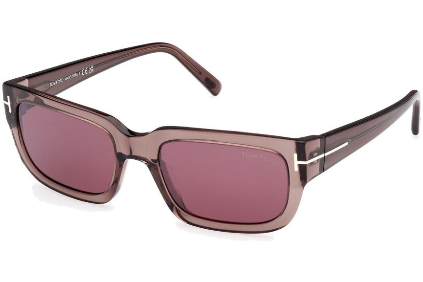 Okulary przeciwsłoneczne Tom Ford Ezra FT1075 45U Prostokątne Brązowe