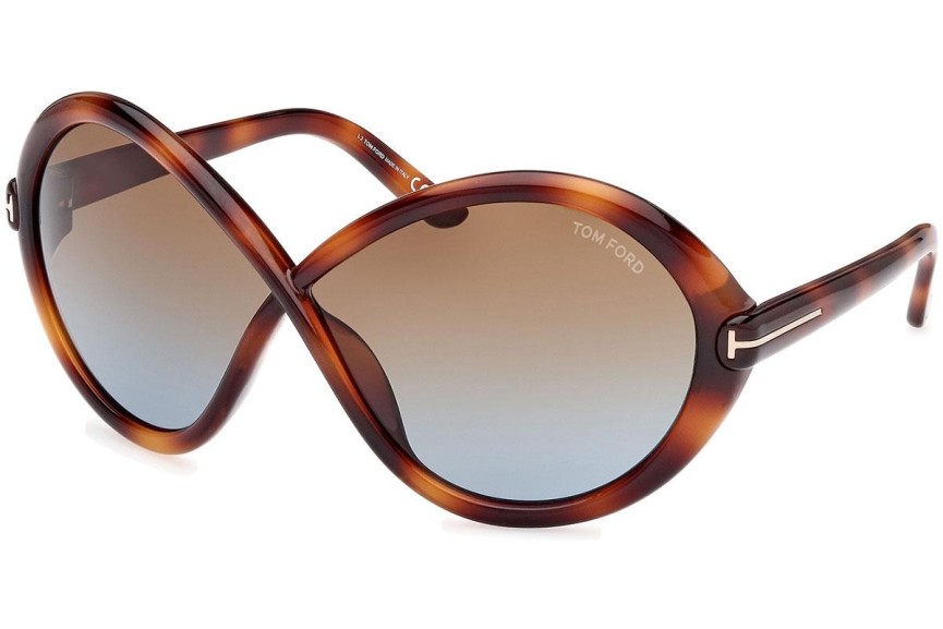 Okulary przeciwsłoneczne Tom Ford Jada FT1070 53F Nieregularny Havana