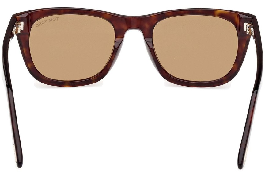 Okulary przeciwsłoneczne Tom Ford Kendel FT1076 52E Kwadratowe Havana