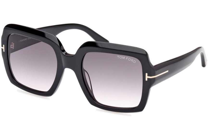 Okulary przeciwsłoneczne Tom Ford Kaya FT1082 01B Kwadratowe Czarne