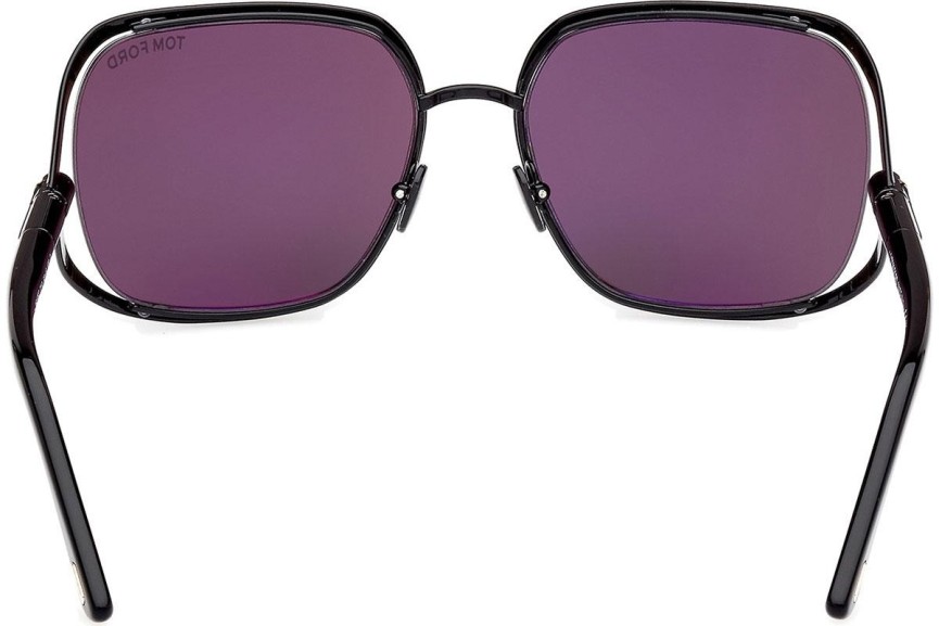 Okulary przeciwsłoneczne Tom Ford Goldie FT1092 01A Kwadratowe Czarne