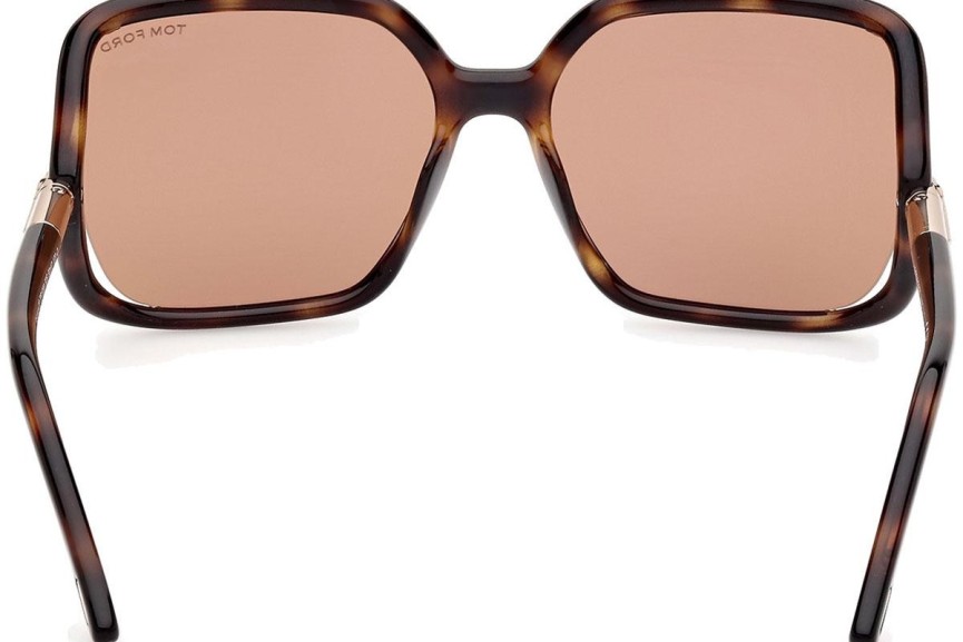 Okulary przeciwsłoneczne Tom Ford Solange-02 FT1089 52E Kwadratowe Havana