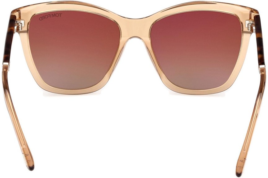 Okulary przeciwsłoneczne Tom Ford Lucia FT1087 45F Kwadratowe Brązowe