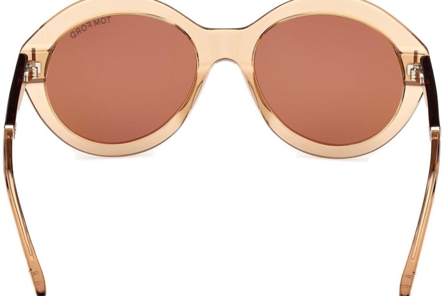 Okulary przeciwsłoneczne Tom Ford Seraphina FT1088 45E Okrągłe Brązowe