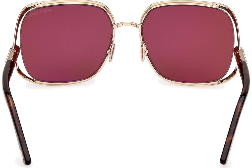 Okulary przeciwsłoneczne Tom Ford Goldie FT1092 28U Kwadratowe Złote