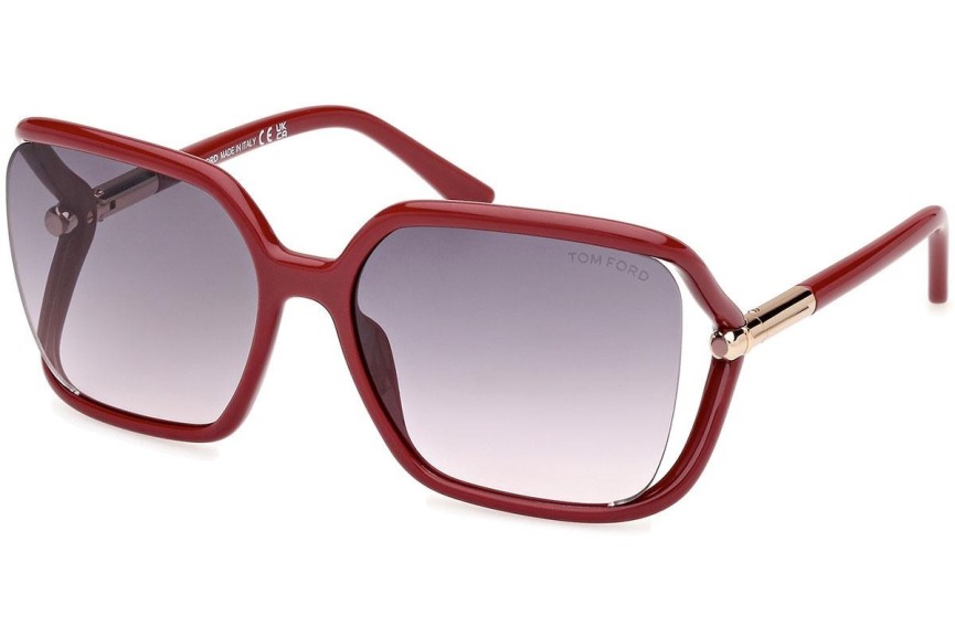 Okulary przeciwsłoneczne Tom Ford Solange-02 FT1089 75B Kwadratowe Czerwone