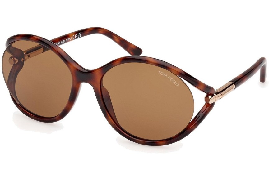 Okulary przeciwsłoneczne Tom Ford Melody FT1090 53E Okrągłe Havana