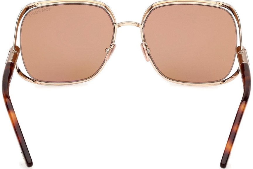 Okulary przeciwsłoneczne Tom Ford Goldie FT1092 28E Kwadratowe Złote