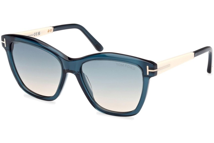 Okulary przeciwsłoneczne Tom Ford Lucia FT1087 90P Kwadratowe Niebieskie