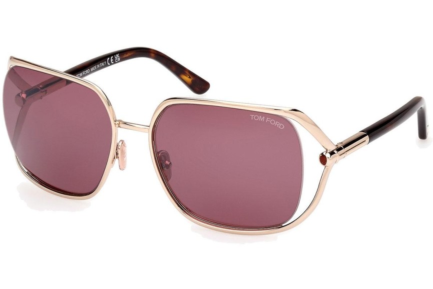 Okulary przeciwsłoneczne Tom Ford Goldie FT1092 28U Kwadratowe Złote