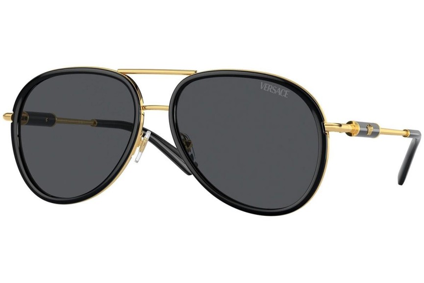 Okulary przeciwsłoneczne Versace VE2260 100287 Pilotki (Aviator) Czarne