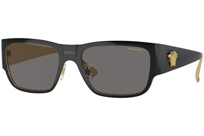 Okulary przeciwsłoneczne Versace VE2262 143381 Polarized Kwadratowe Czarne