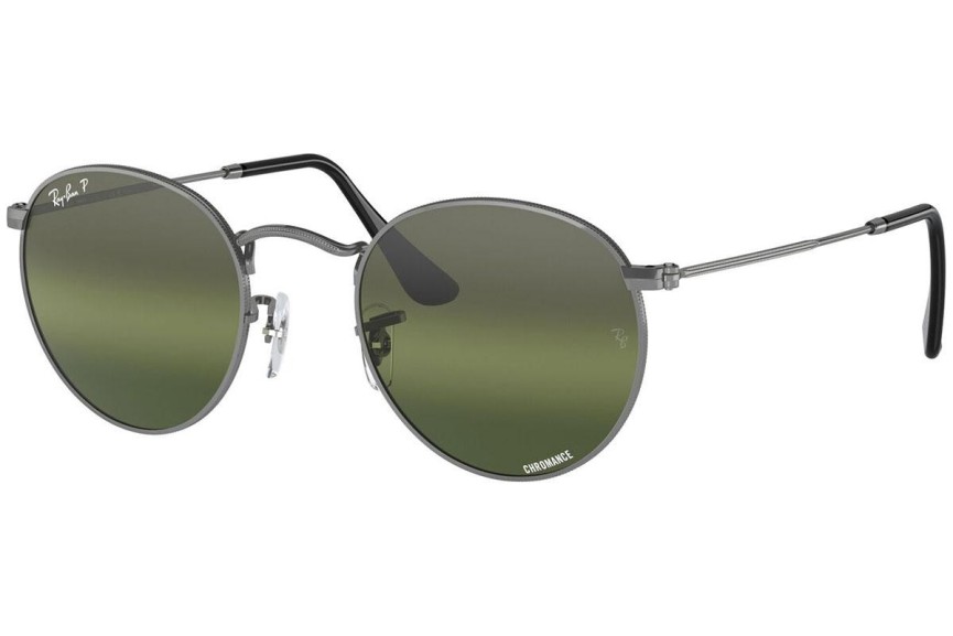 Okulary przeciwsłoneczne Ray-Ban Round Metal RB3447 004/G4 Polarized Okrągłe Szare