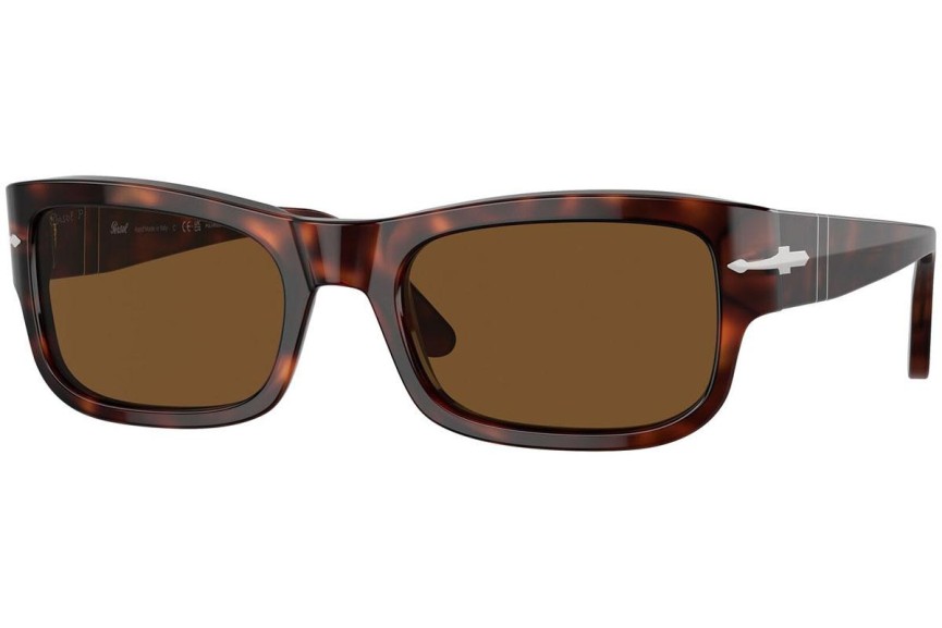 Okulary przeciwsłoneczne Persol PO3326S 24/57 Polarized Prostokątne Havana