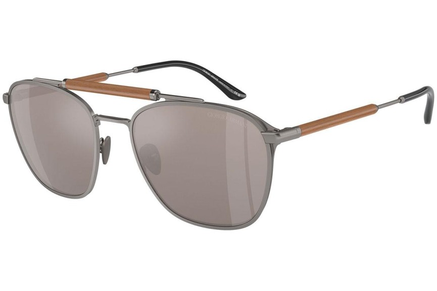 Okulary przeciwsłoneczne Giorgio Armani AR6149 3003AB Pilotki (Aviator) Szare