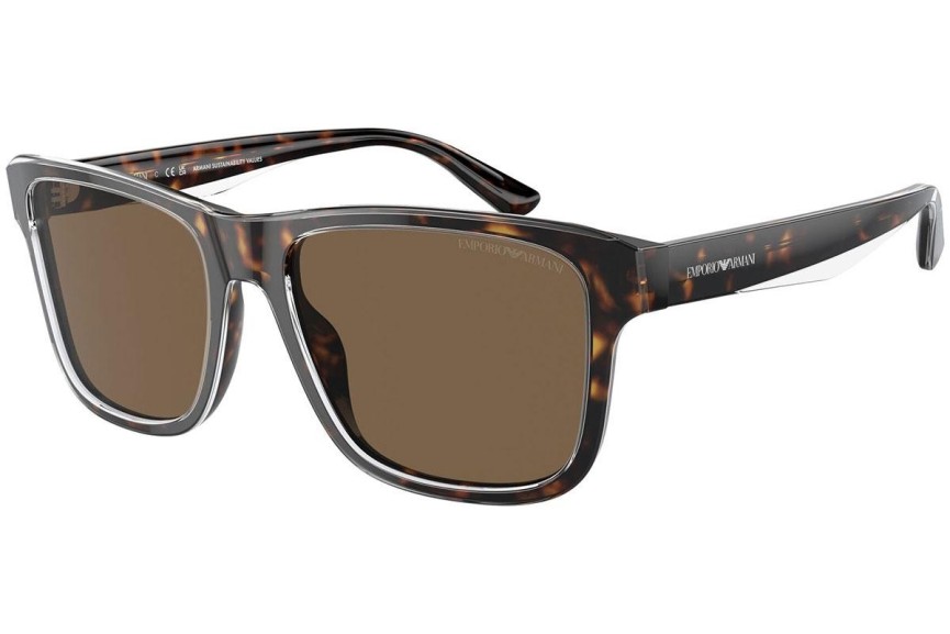 Okulary przeciwsłoneczne Emporio Armani EA4208 605273 Prostokątne Havana