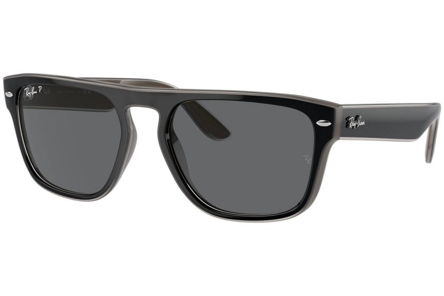 Okulary przeciwsłoneczne Ray-Ban RB4407 673381 Polarized Kwadratowe Czarne