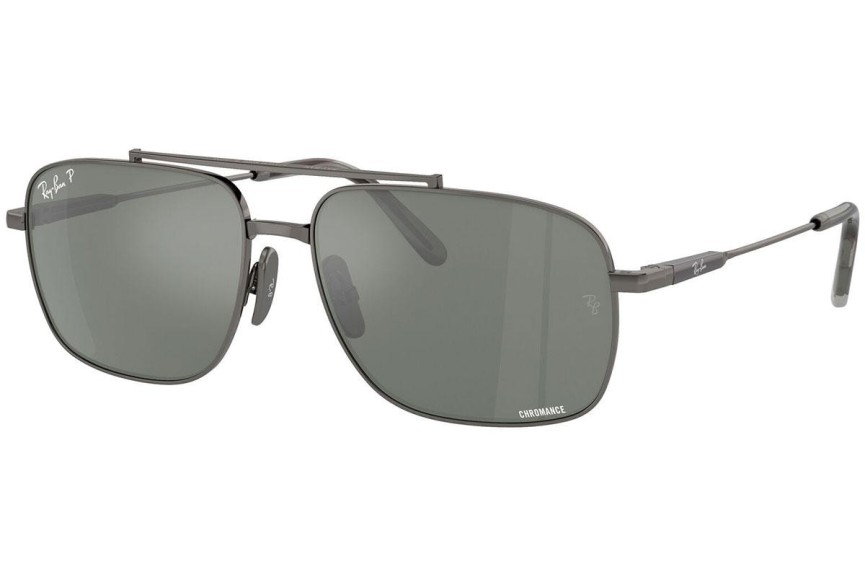 Okulary przeciwsłoneczne Ray-Ban Michael Titanium RB8096 165/GK Polarized Prostokątne Szare