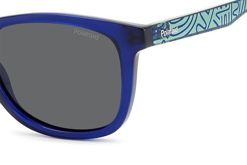 Okulary przeciwsłoneczne Polaroid Junior PLD8060/S PJP/M9 Polarized Prostokątne Niebieskie