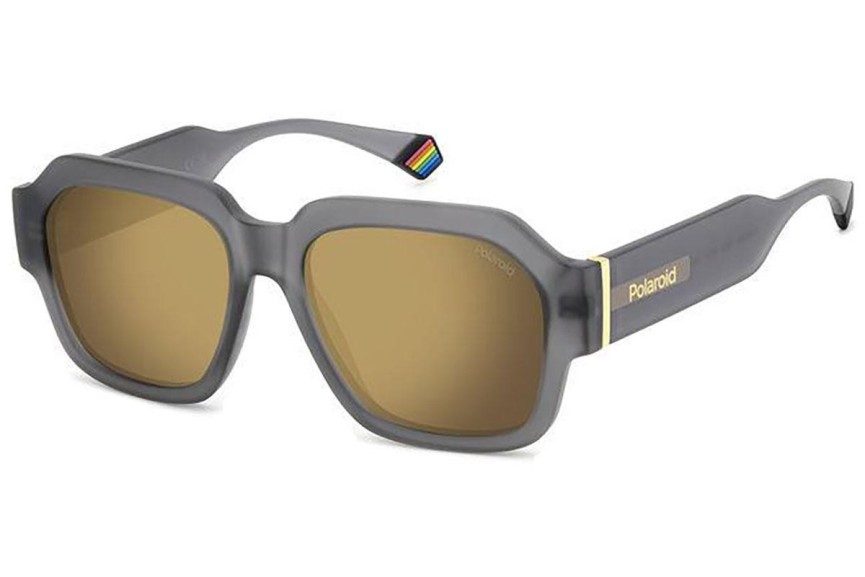 Okulary przeciwsłoneczne Polaroid PLD6212/S/X RIW/LM Polarized Prostokątne Szare