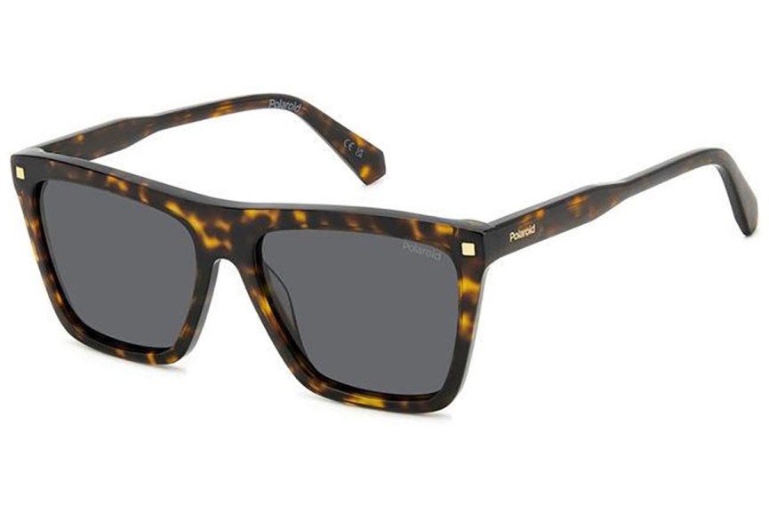 Okulary przeciwsłoneczne Polaroid PLD4164/S/X 086/M9 Polarized Flat Top Havana