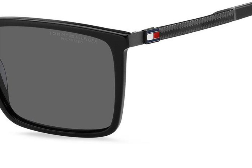 Okulary przeciwsłoneczne Tommy Hilfiger TH2077/S 807/M9 Polarized Prostokątne Czarne