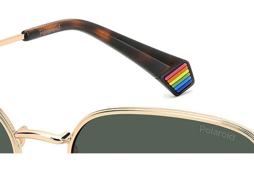 Okulary przeciwsłoneczne Polaroid PLD6214/S/X DDB/UC Polarized Prostokątne Złote