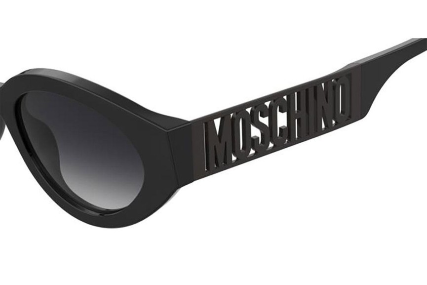 Okulary przeciwsłoneczne Moschino MOS160/S 807/9O Owalne Czarne