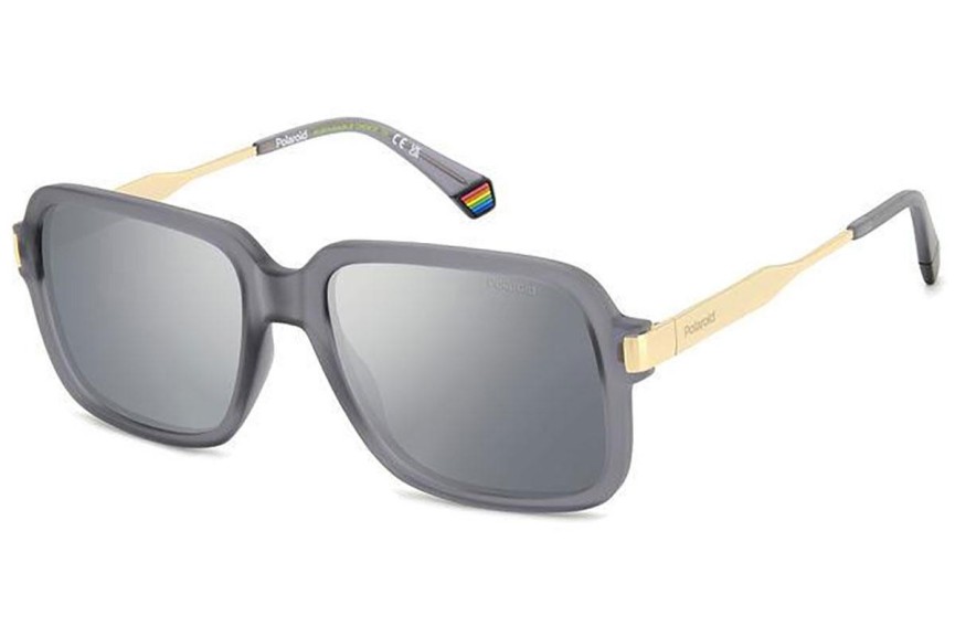 Okulary przeciwsłoneczne Polaroid PLD6220/S/X RIW/EX Polarized Prostokątne Szare