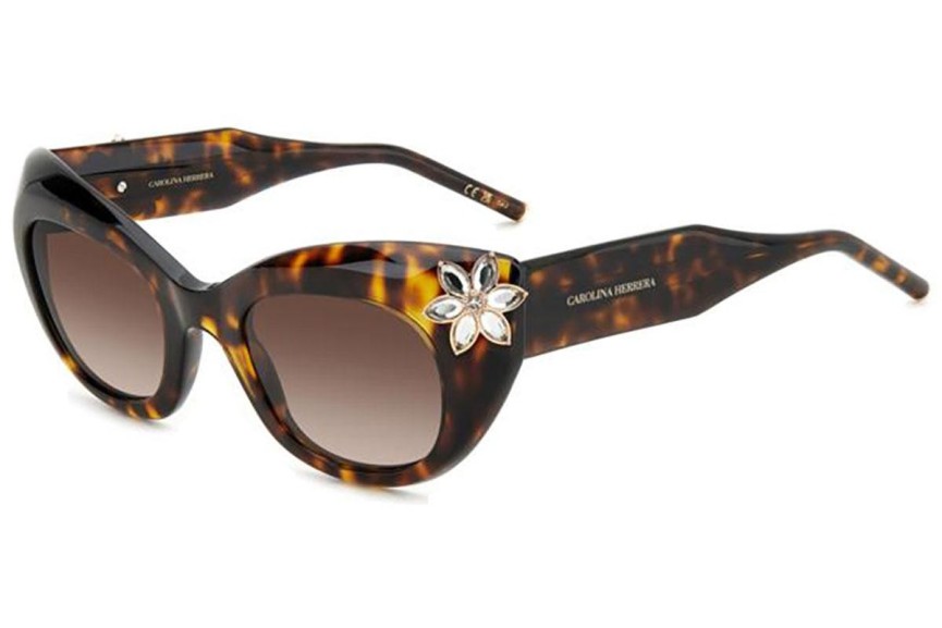 Okulary przeciwsłoneczne Carolina Herrera HER0215/S 086/HA Kocie oczy Havana