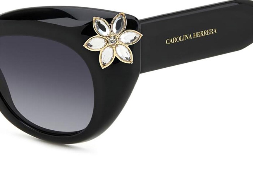 Okulary przeciwsłoneczne Carolina Herrera HER0215/S 807/9O Kocie oczy Czarne