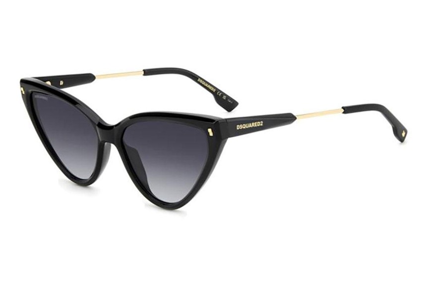 Okulary przeciwsłoneczne Dsquared2 D20134/S 807/9O Kocie oczy Czarne