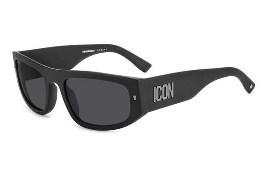 Okulary przeciwsłoneczne Dsquared2 ICON0016/S 003/IR Prostokątne Czarne