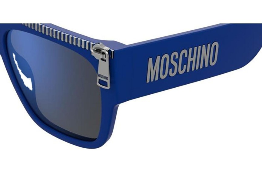 Okulary przeciwsłoneczne Moschino MOS165/S PJP/XT Flat Top Niebieskie