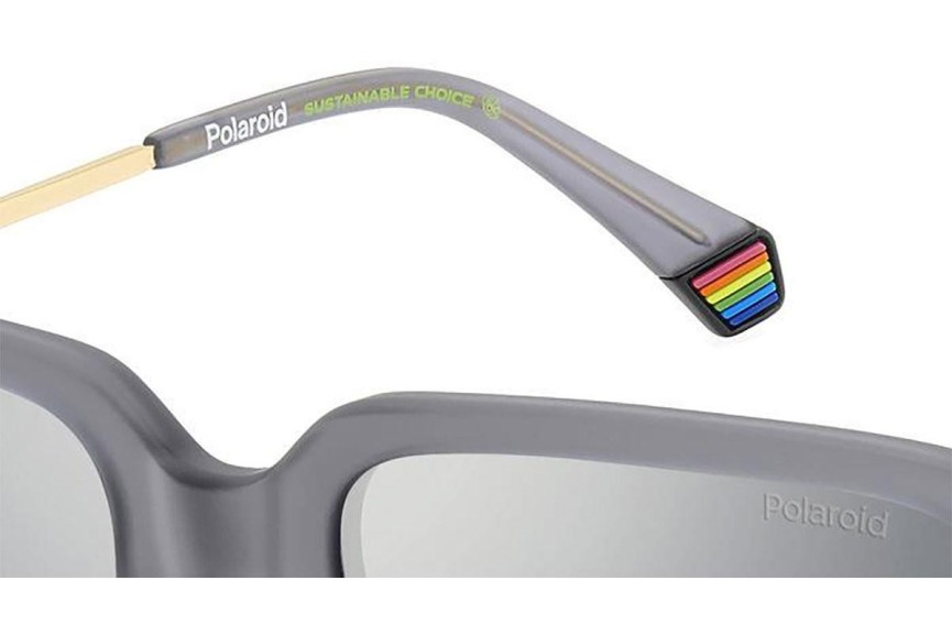 Okulary przeciwsłoneczne Polaroid PLD6220/S/X RIW/EX Polarized Prostokątne Szare