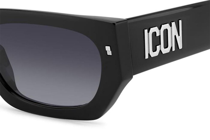 Okulary przeciwsłoneczne Dsquared2 ICON0017/S 807/9O Prostokątne Czarne