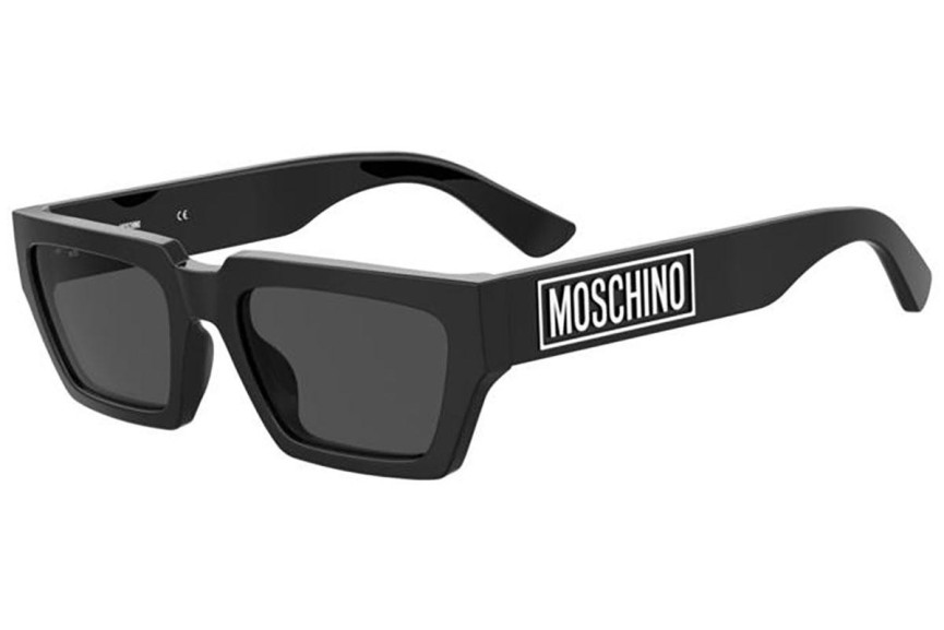 Okulary przeciwsłoneczne Moschino MOS166/S 807/IR Prostokątne Czarne