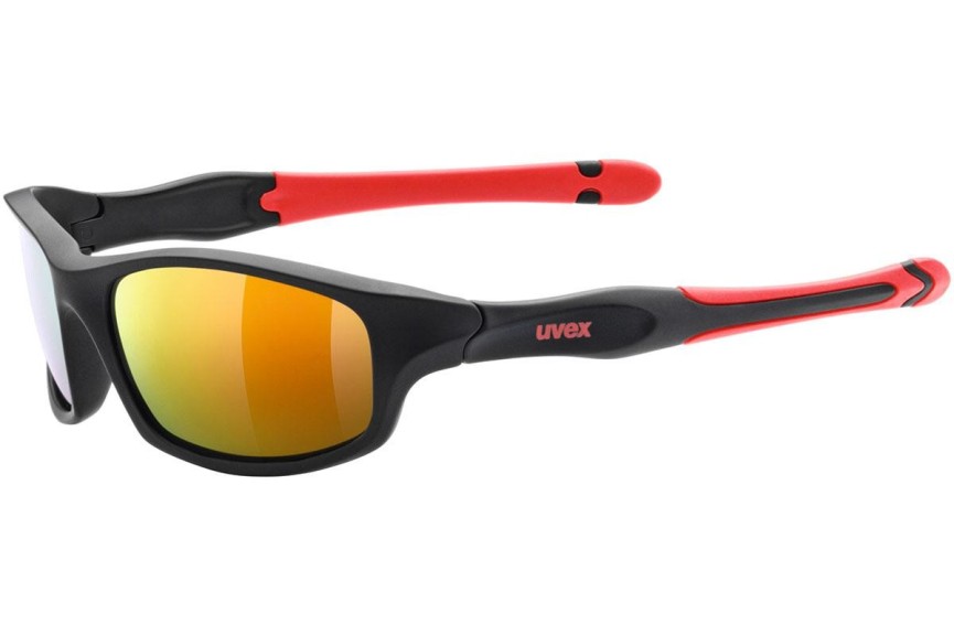 Okulary przeciwsłoneczne uvex sportstyle 507 Matte Black / Red S3 Kwadratowe Czarne