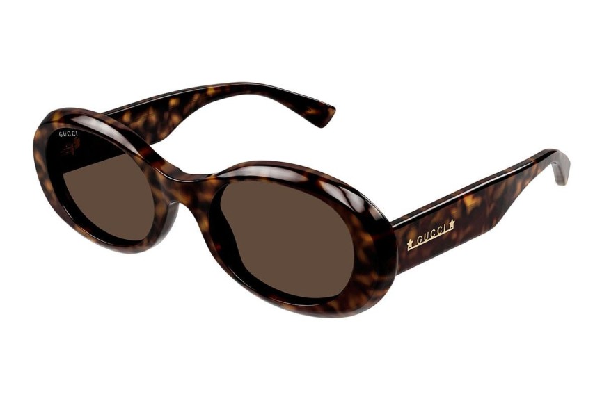 Okulary przeciwsłoneczne Gucci GG1587S 002 Okrągłe Havana