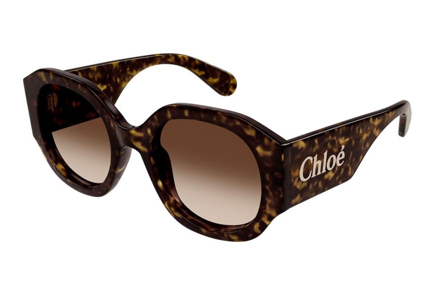 Okulary przeciwsłoneczne Chloe CH0234S 002 Okrągłe Havana